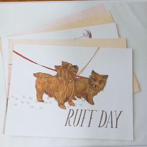 Set of Five Double-sided Frida Clements Farm Animal Pun Prints